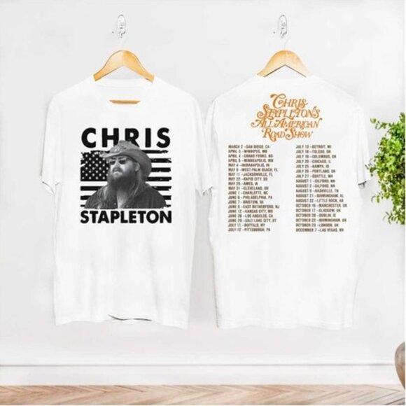 Chris Stapleton All American Road Show 2024 Tour T-Shirt Country Music 2 Sided - Picture 1 of 6